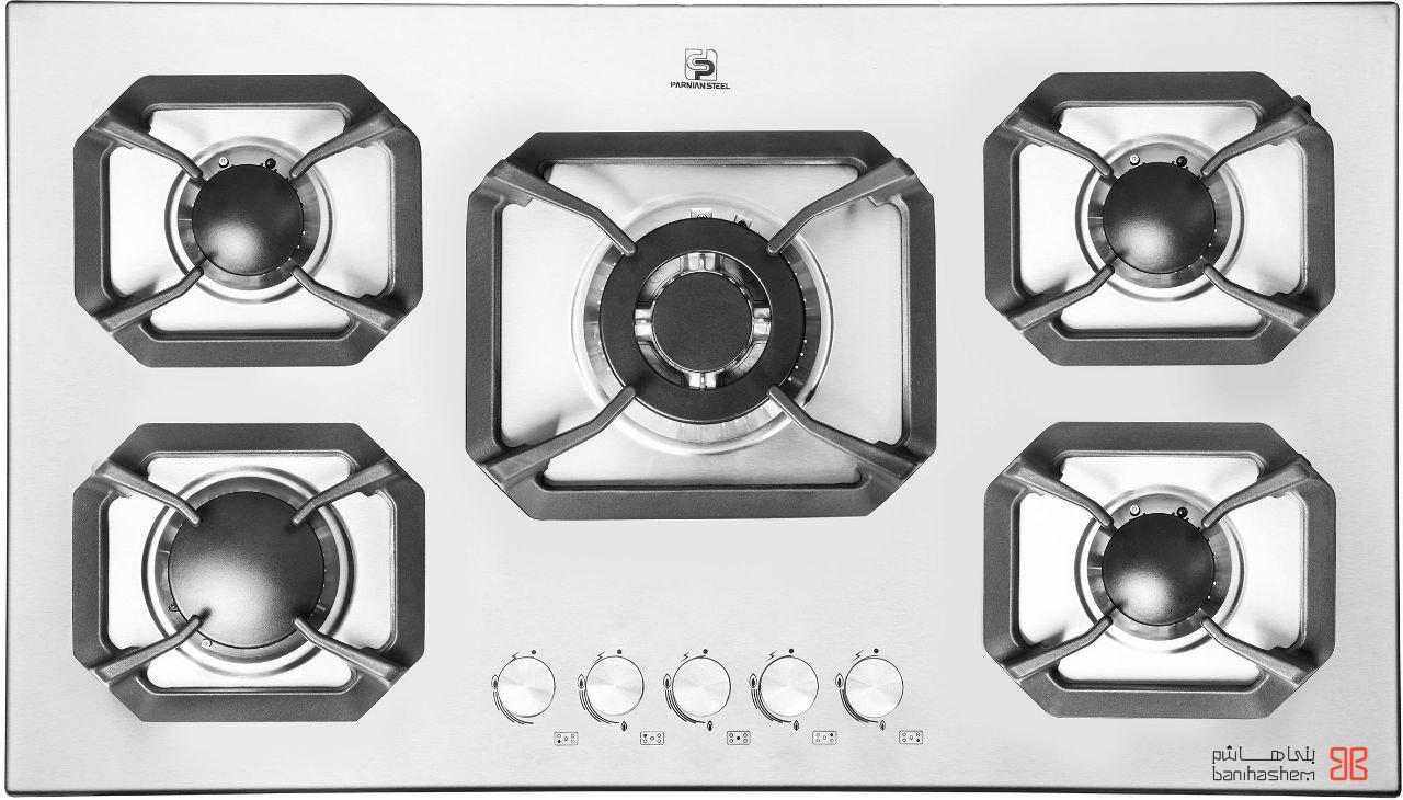 اجاق گاز پنج شعله پرنیان استیل کد ۵۱۱۱